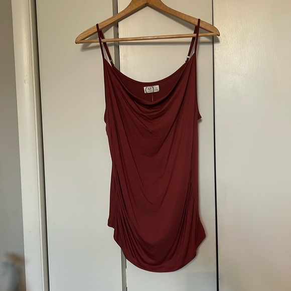 Spaghetti strap tank with cowl neck and adjustable straps - Picture 1 of 6